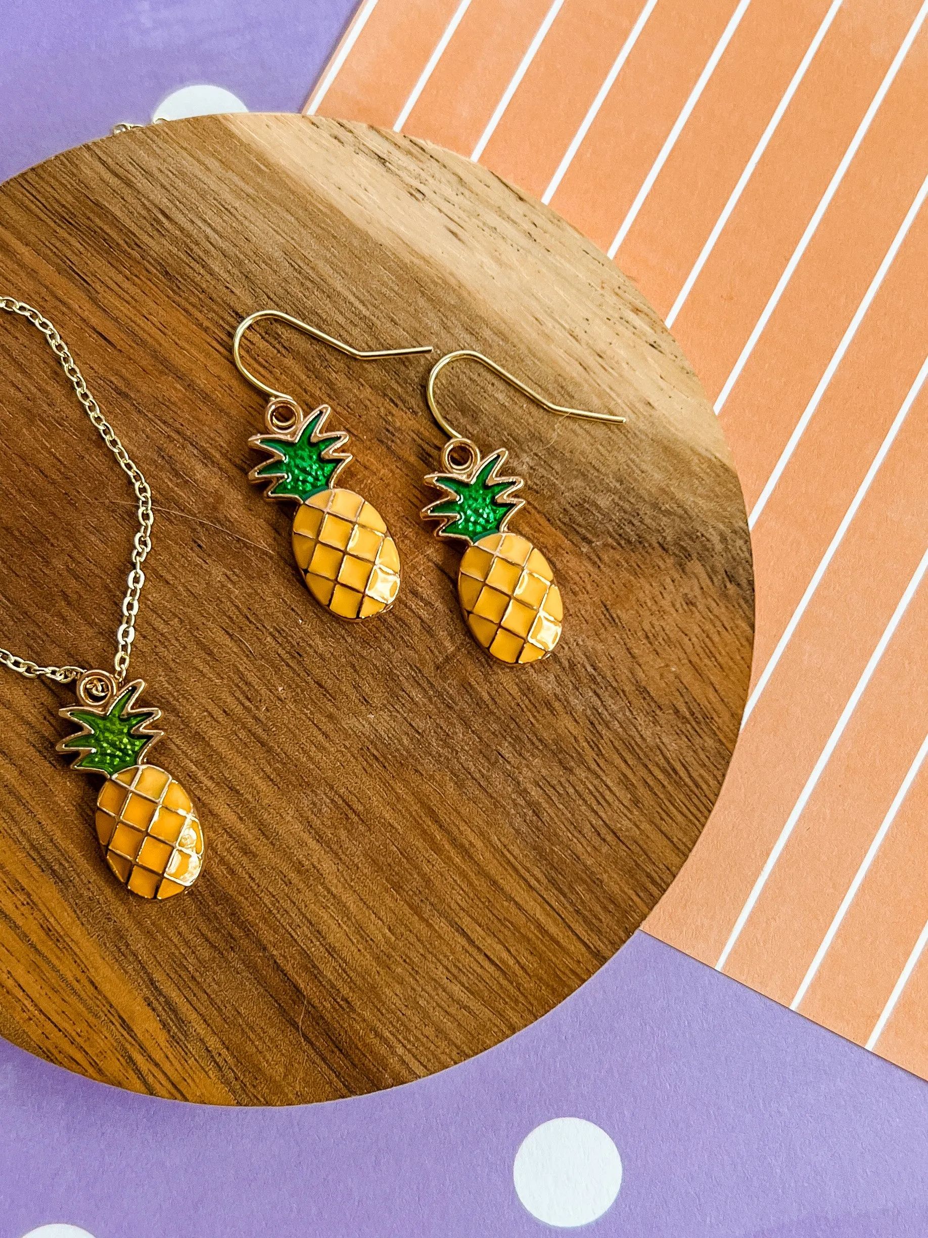 Penelope Pineapple Necklace and Earrings