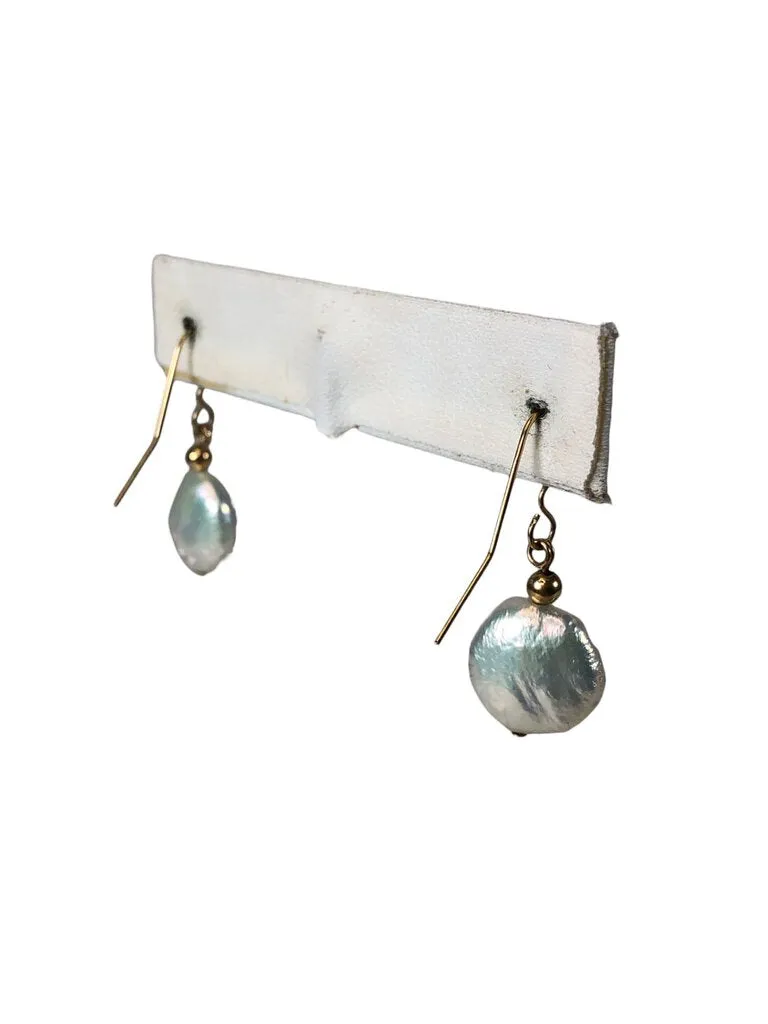 R 14k coin pearl earrings