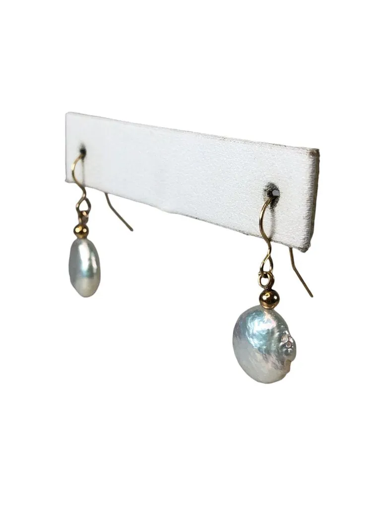 R 14k coin pearl earrings