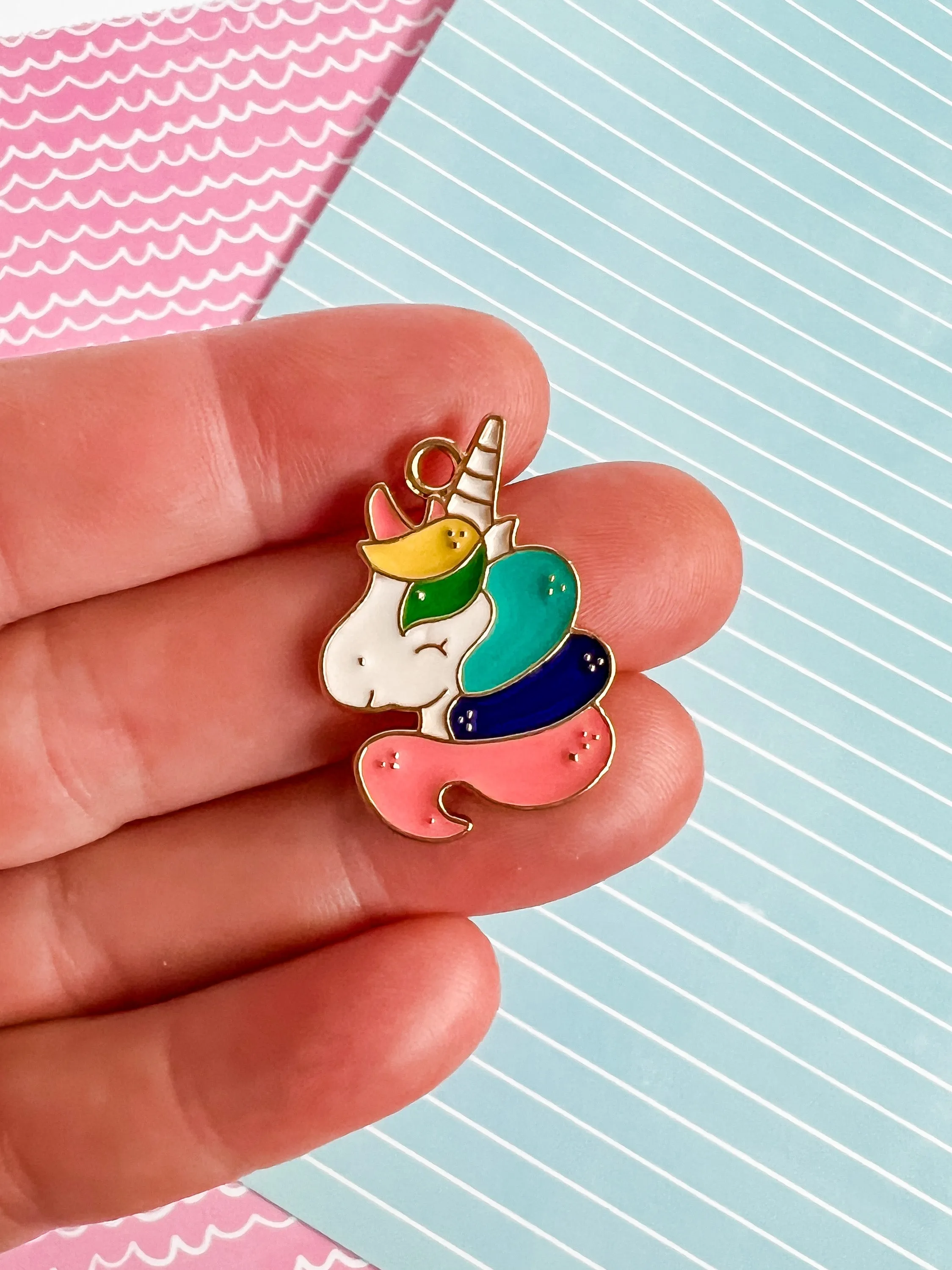 Rainbow Fluffer Unicorn Necklace and Earrings