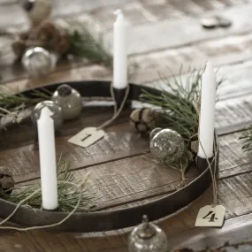 Simple Brass Candle Holder Wreath for Thin Taper Candles