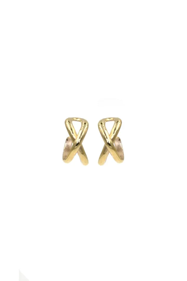 Small X Hoops - Gold Filled