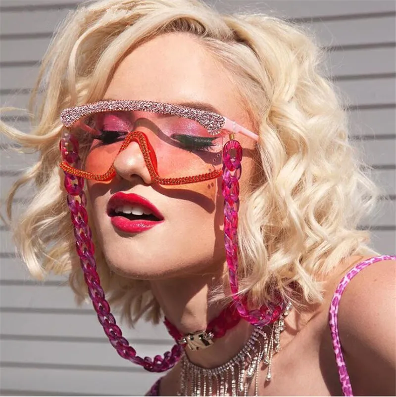 Spring Dazzling Square Sunglasses with rhinestones