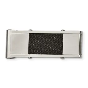 Stainless Steel & Black Carbon Fiber Money Clip