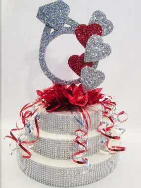 Styrofoam Ring and Hearts Centerpiece