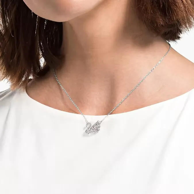 SWAROVSKI Dancing Swan necklace 5514421, Swan, White, Rhodium plated