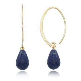 Sweep Earrings w Lapis  Briolette