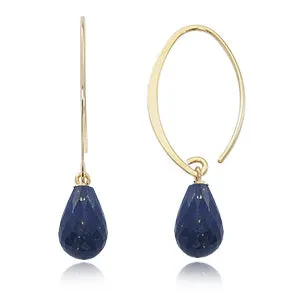 Sweep Earrings w Lapis  Briolette