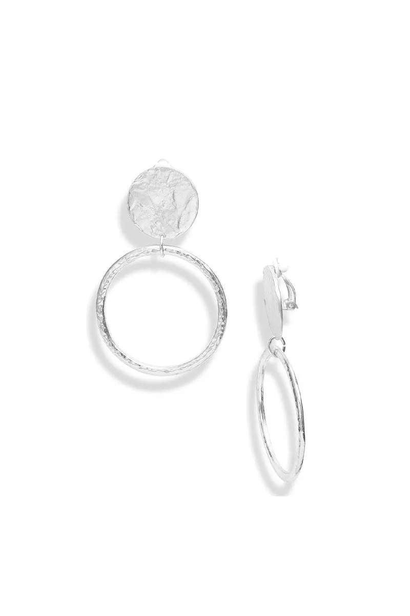 Texture Circle Clip-On Earrings