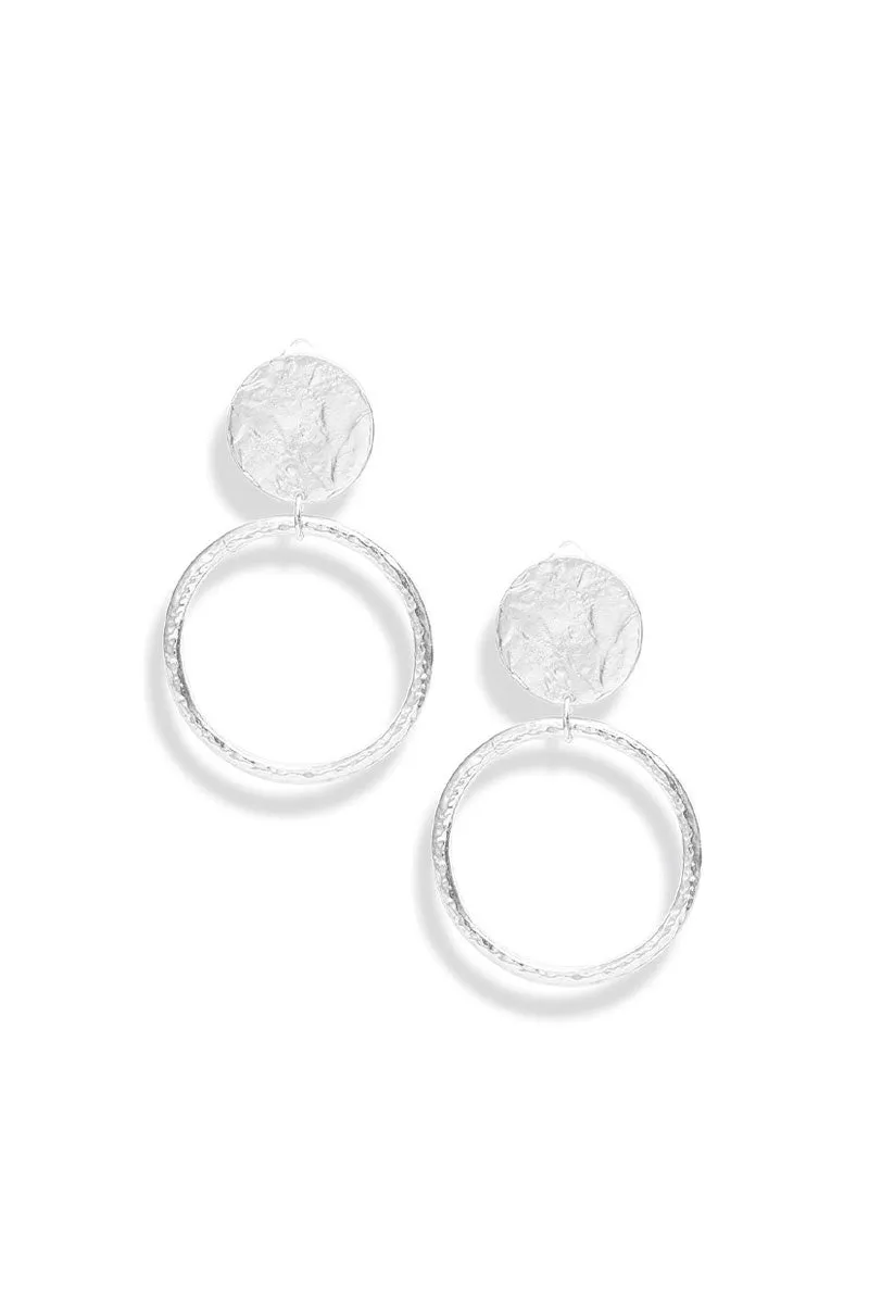 Texture Circle Clip-On Earrings