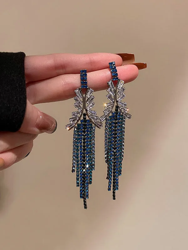 Urban Blue Tasseled Earring