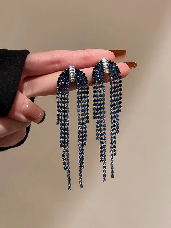 Urban Blue Tasseled Earring