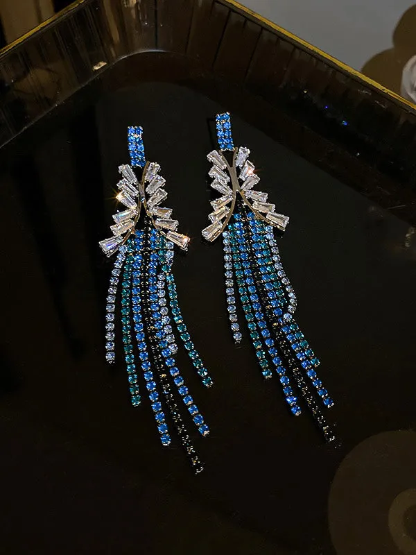 Urban Blue Tasseled Earring