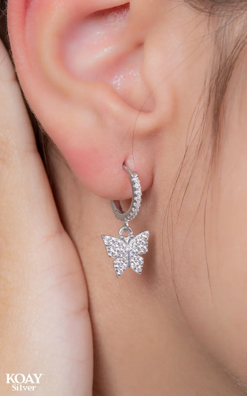 Zircon Butterfly Hoop (04) Earring