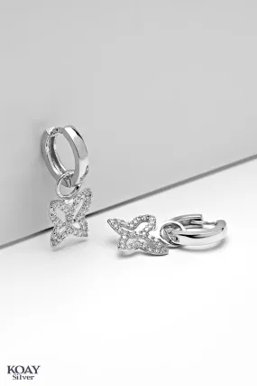 Zircon Butterfly Hoop Earring (02)